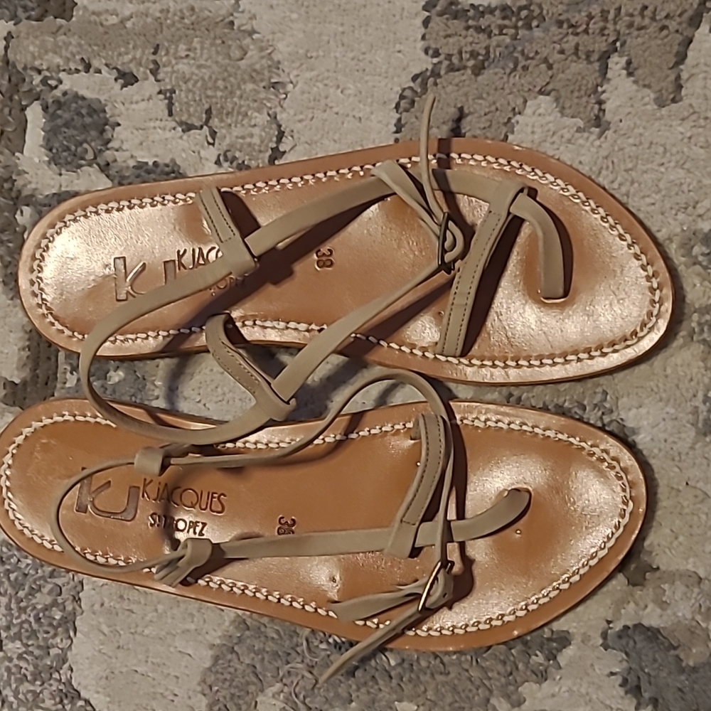 K.Jacques Tan Leather Sandals